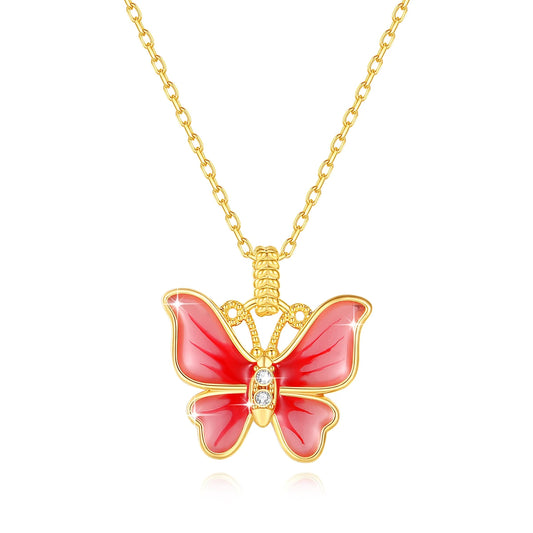 Deva 18k Gold Luxury Butterfly Moissanite Gold Necklace