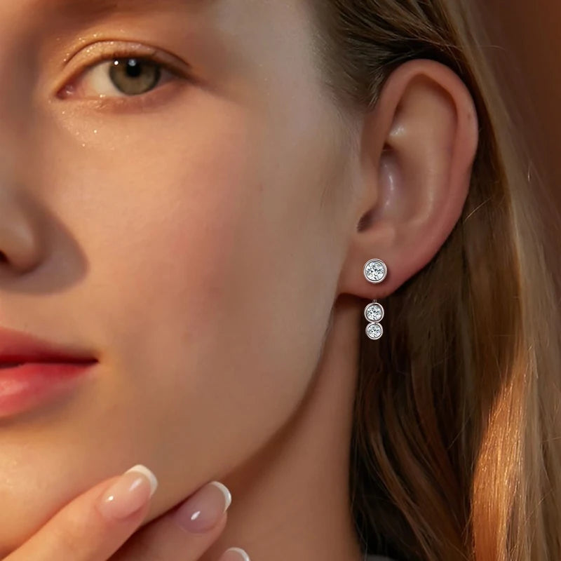 Deva Moissanite Diamond Ear Jacket Earrings Unique Fine Jewelry