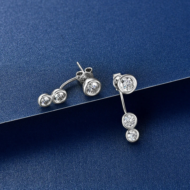 Deva Moissanite Diamond Ear Jacket Earrings Unique Fine Jewelry