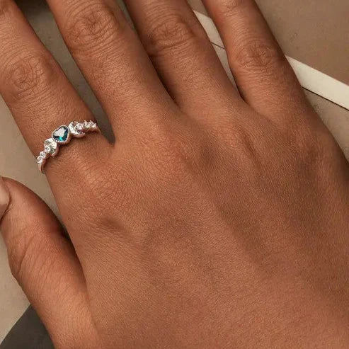 White Gold Plated 925 Sterling Silver Rings Wearing Shot
