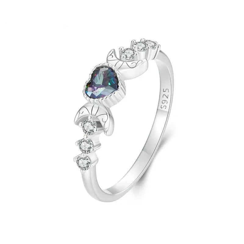 White Gold Plated 925 Sterling Silver Rings White Background